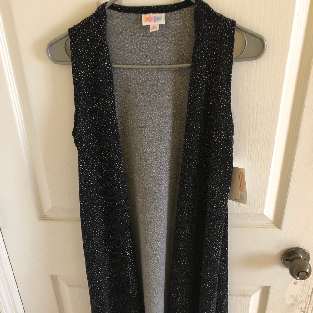Lularoe XS Joy Black with white specks NWT